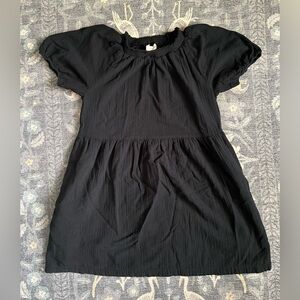 Universal Thread Black Casual Sundress with Puff Sleeves